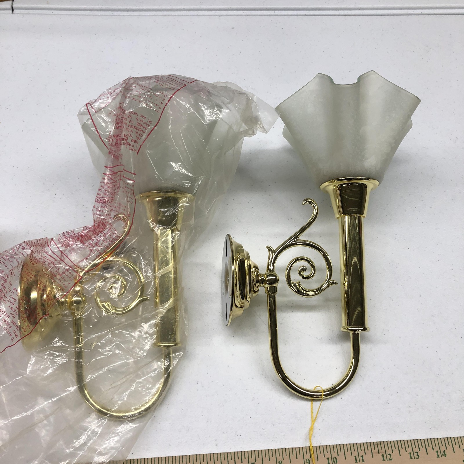 Partylite Cobalt Candlestick Wall Sconces Set 2 Gold Glass Traditional Pair 7309 gallery