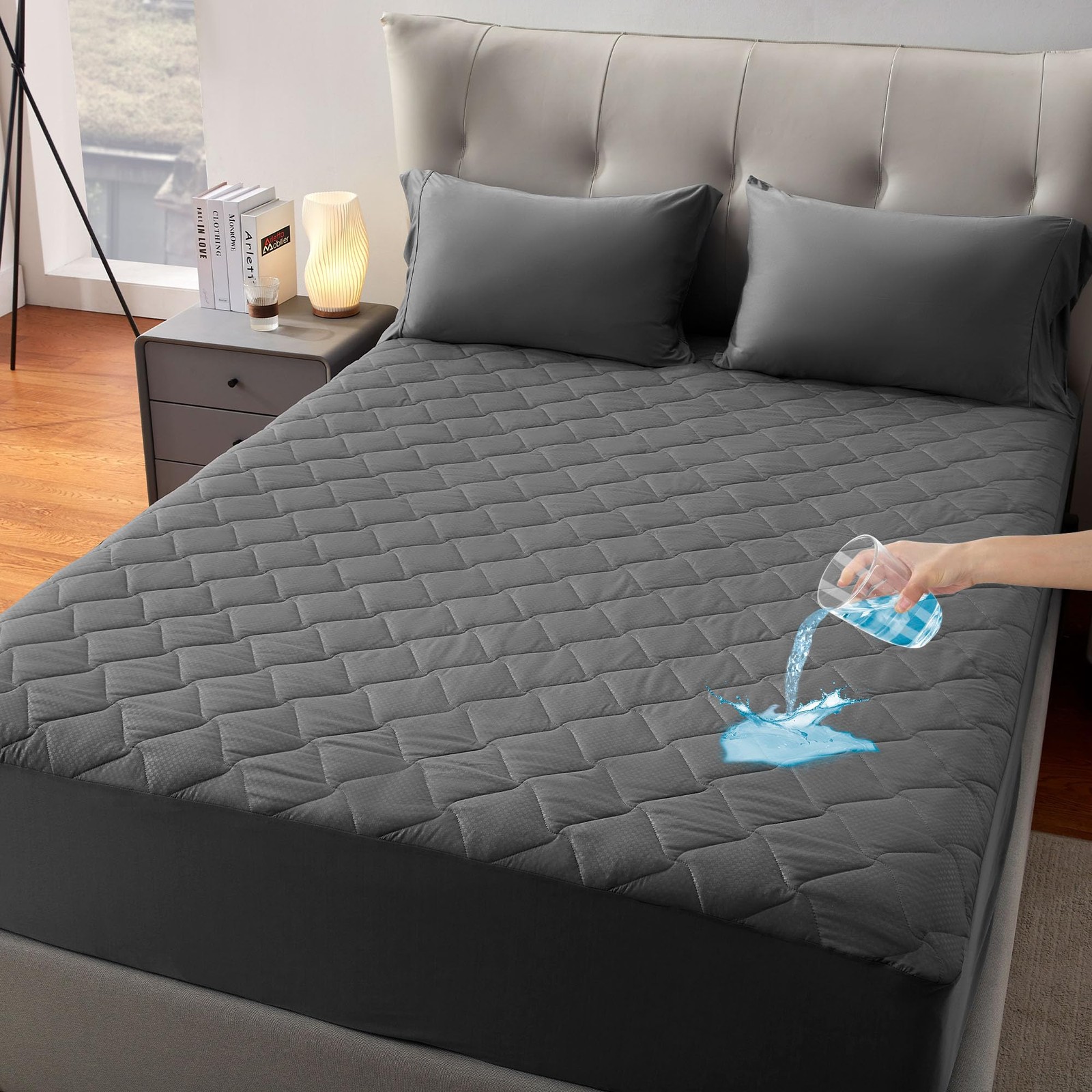 SLEEP ZONE Waterproof Mattress Protector Pad King Machine Washable, Breathabl... gallery