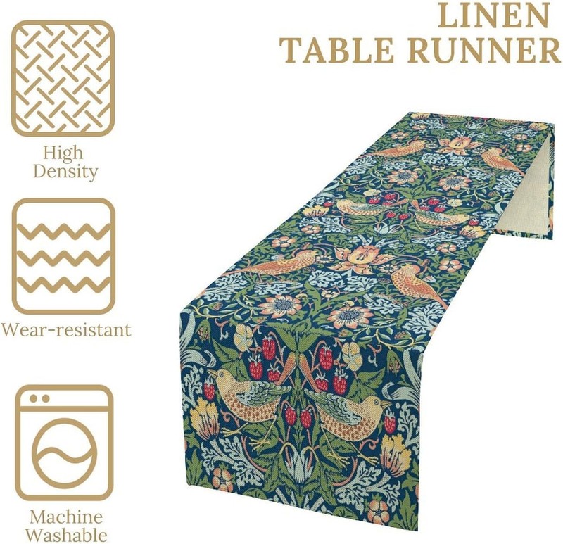 William Morris Table Runner Vintage Strawberry Thief Print Table Runner for Home gallery