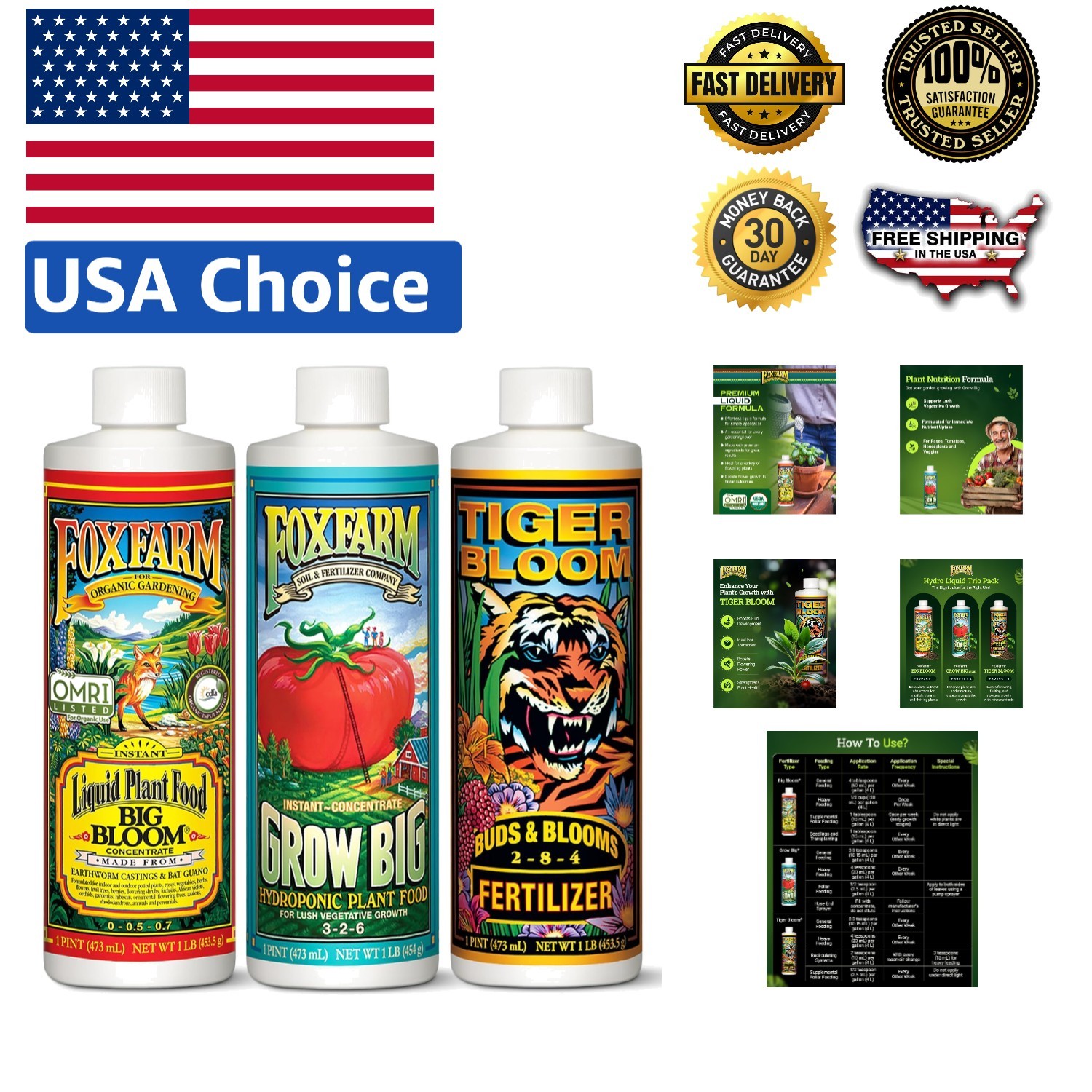 Maximize Yields with Liquid Nutrient Trio: Big Bloom, Grow & Tiger Bloom - 48oz gallery