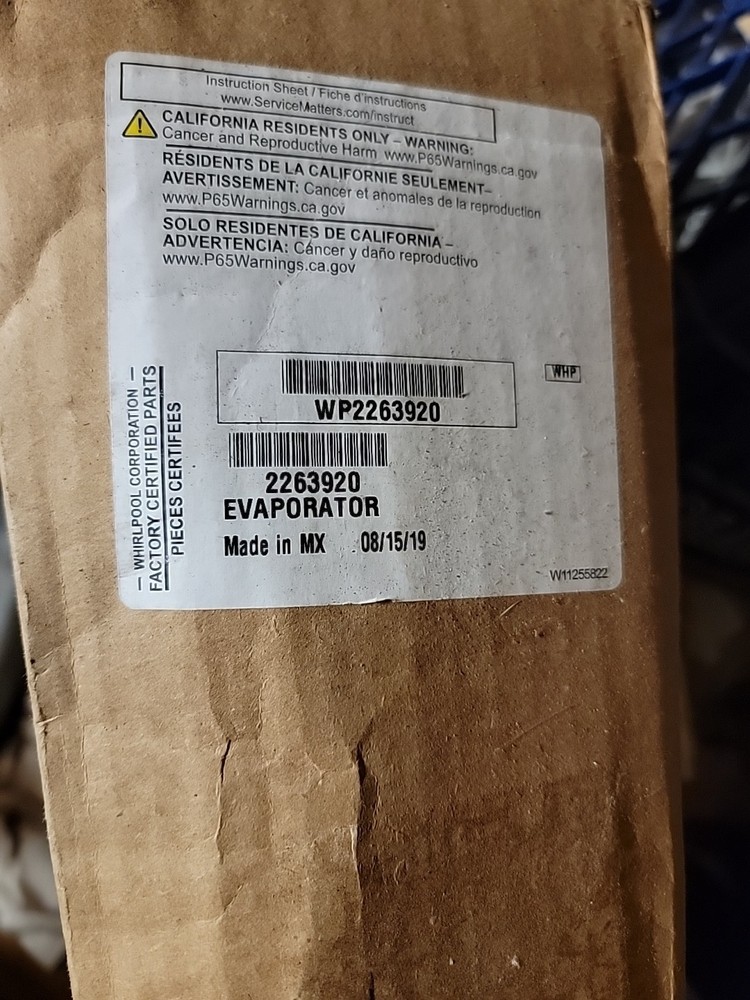 WP2263920 Whirlpool Refrigerator Evaporator Assembly