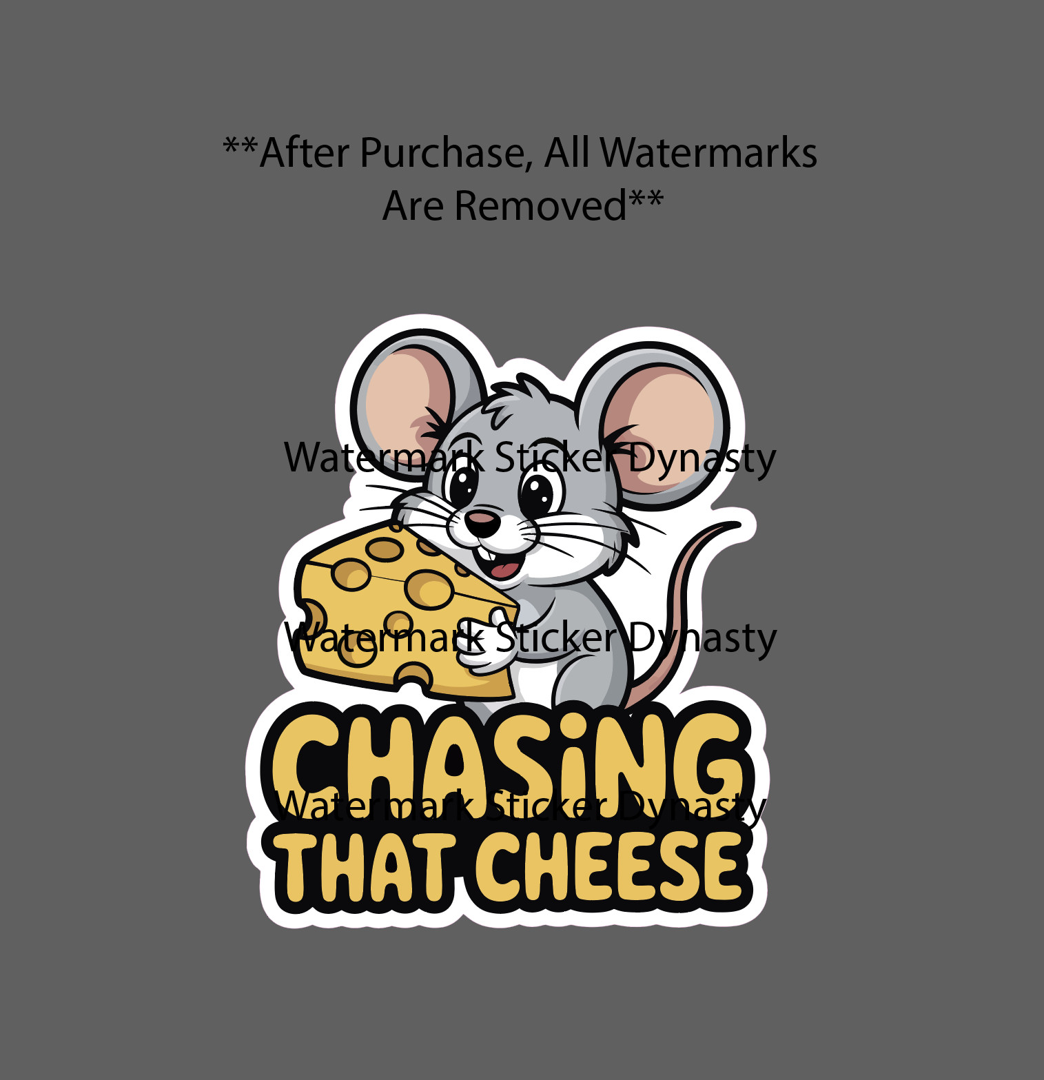Chasing That Cheese Sticker Waterproof Decal Rat Race Mouse Job Work Gift NEW gallery