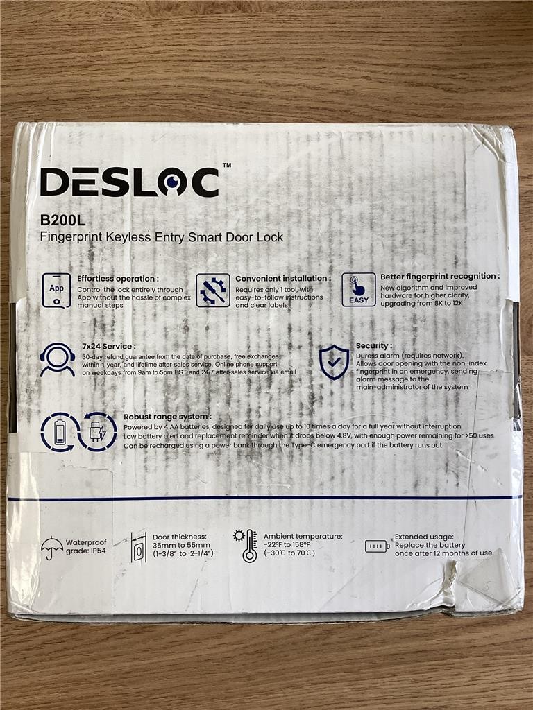 ++ DESLOC B200L Fingerprint Keyless Entry Smart Door Lock Silver NEW gallery