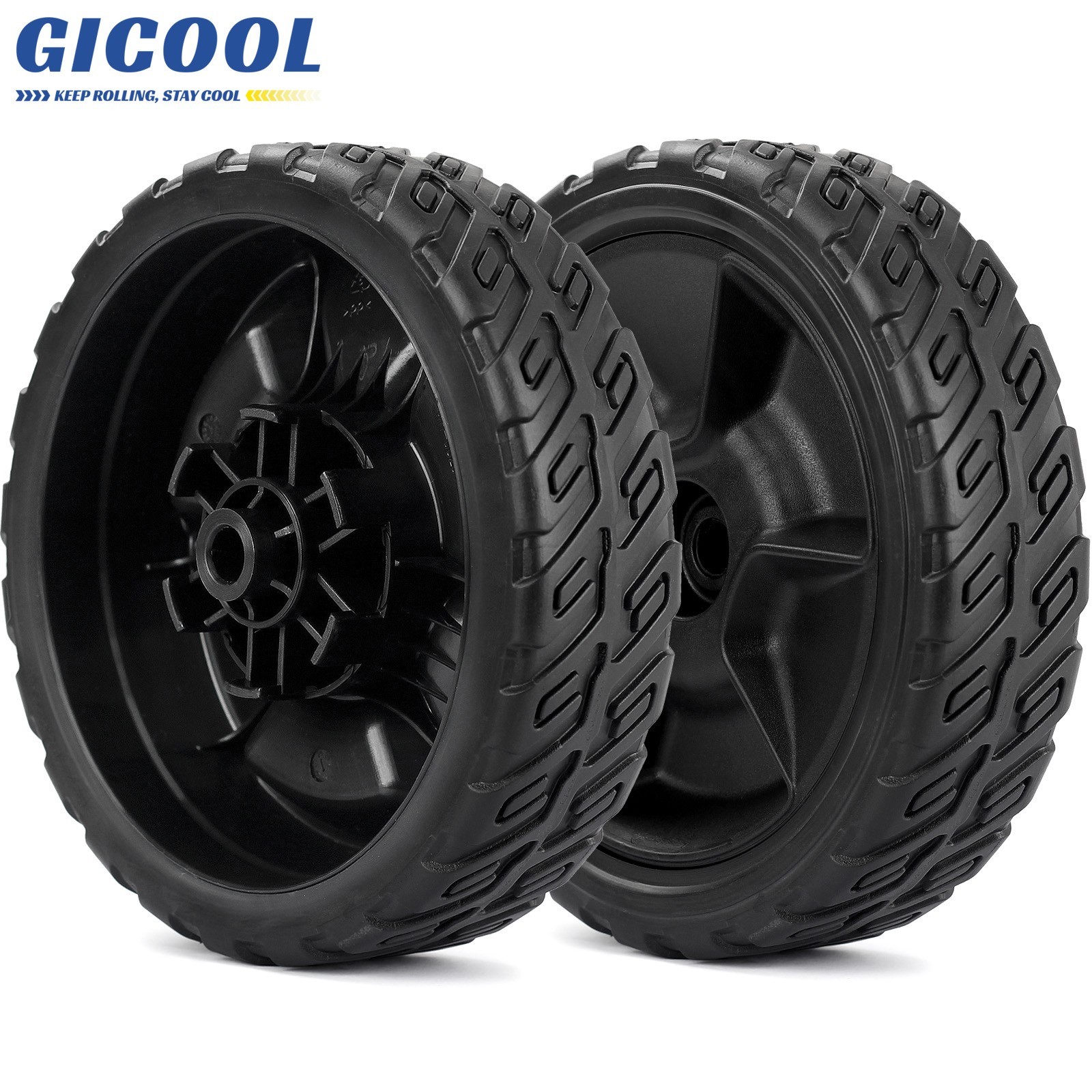 2-Pack 44710-VR8-N00ZA Lawn Mower Front Wheels, 8 Inch Wheels for Honda HRN216 gallery