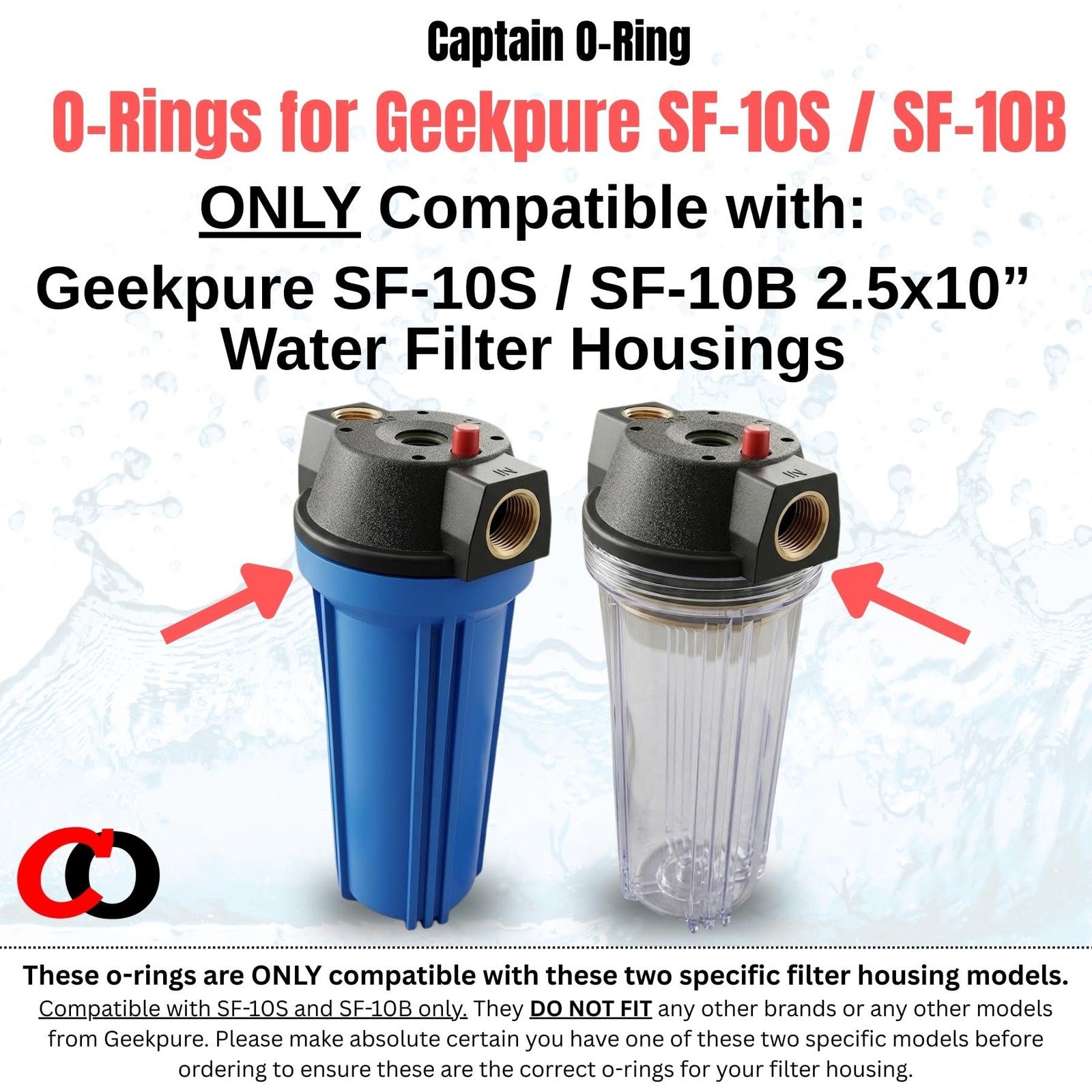 Replacement O-Rings ONLY for Geekpure SF-10S / SF-10B Filter Housings (4 Pack) gallery