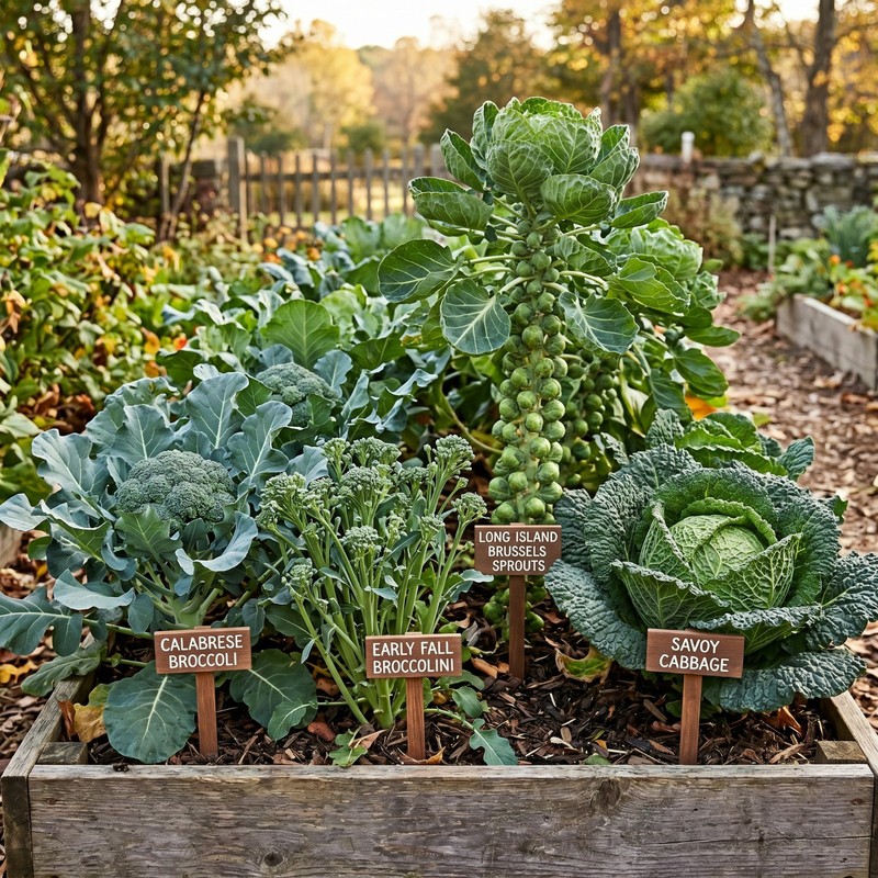 FALL GARDEN COLLECTION Broccoli Brussels Sprouts Cabbage 4 Packs 2000 Seeds gallery