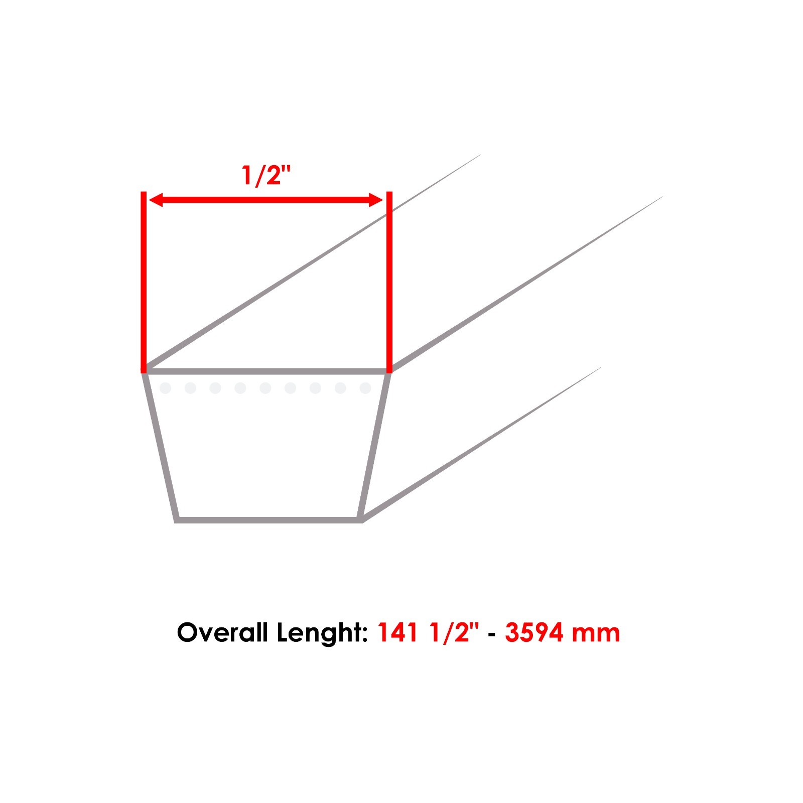 141 1/2 Inch 1/2" Thick Deck Belt for Toro Exmark 1198820 119-8820 gallery
