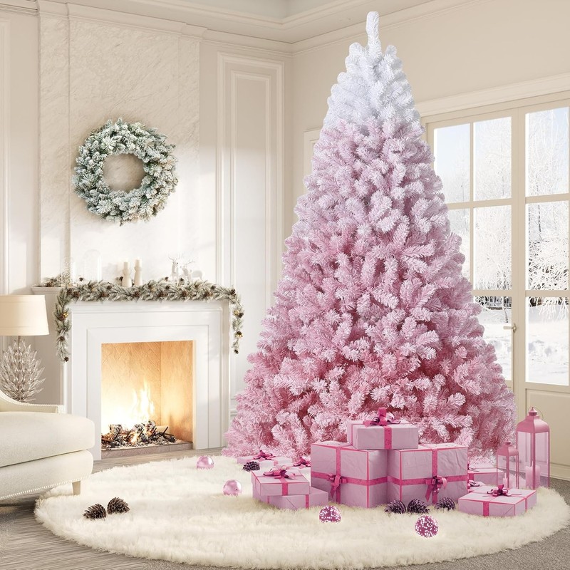 4-9ft PreLit Artificial Christmas Tree Pink with 450 LEDs Lights Xmas Decoration gallery
