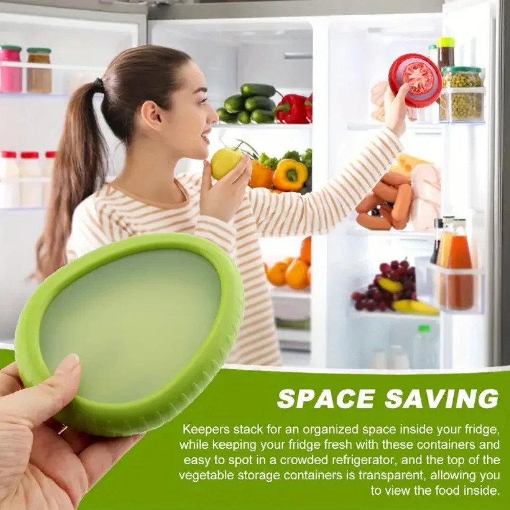 Silicone Fruit Vegetable Storage Box Food Fresh Keeping Reusable Container Save gallery