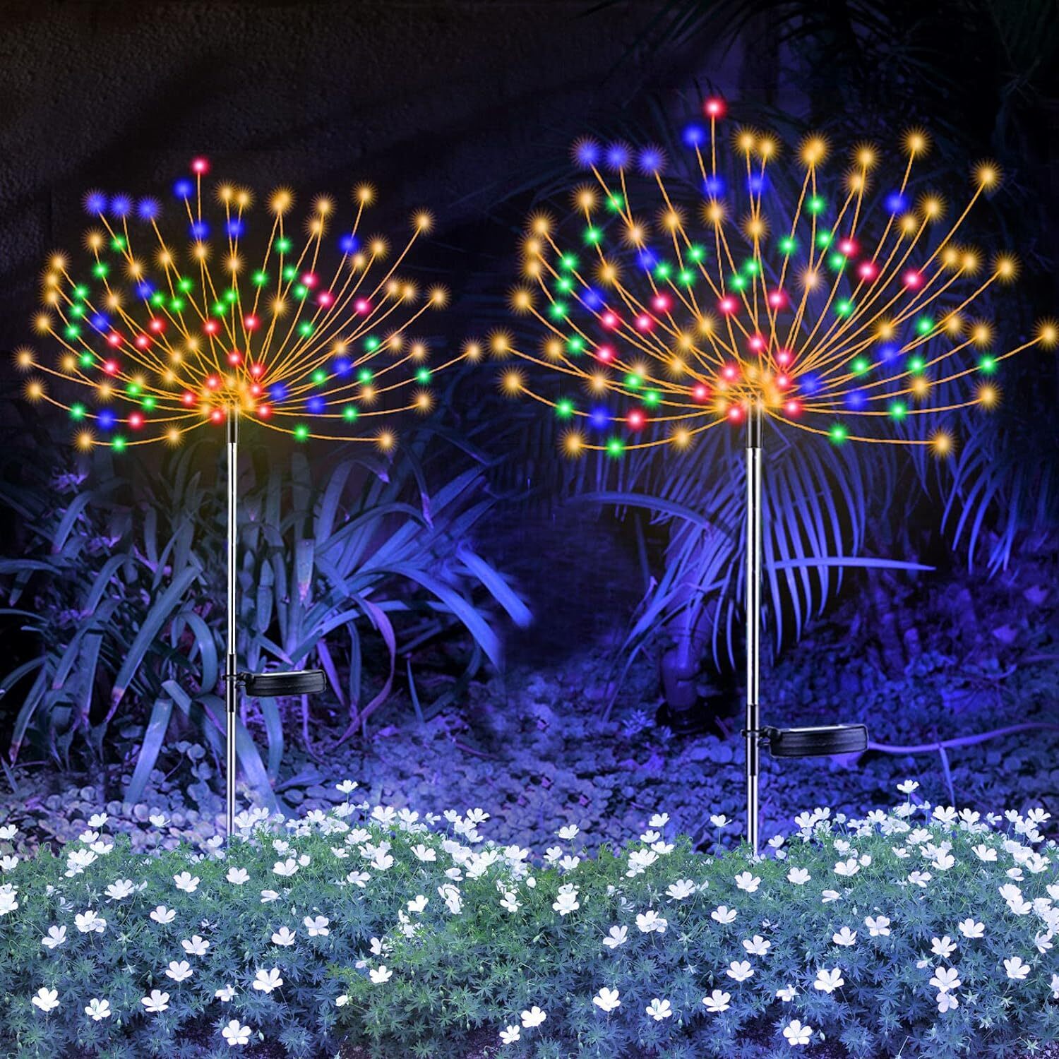 Solar Garden Firework Lights Outdoor Waterproof 150 LED Sparklers Outside Yard gallery