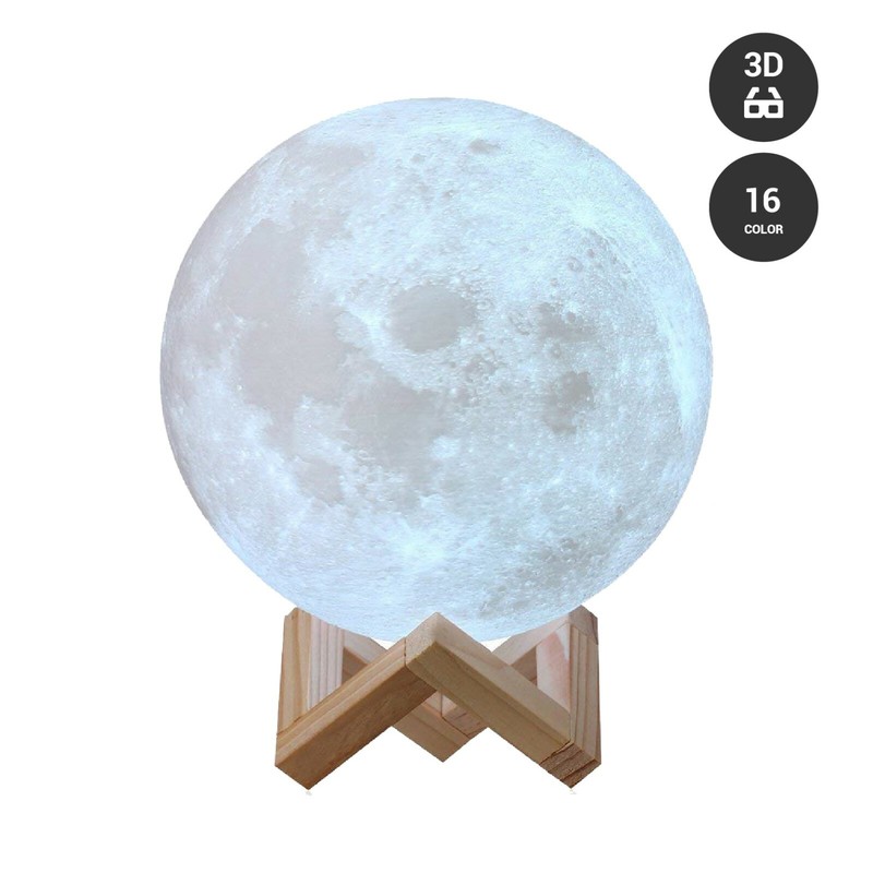 3D Moon Night Light Table Lamp USB Charging Touch Control Home Decor Gift 18cm gallery