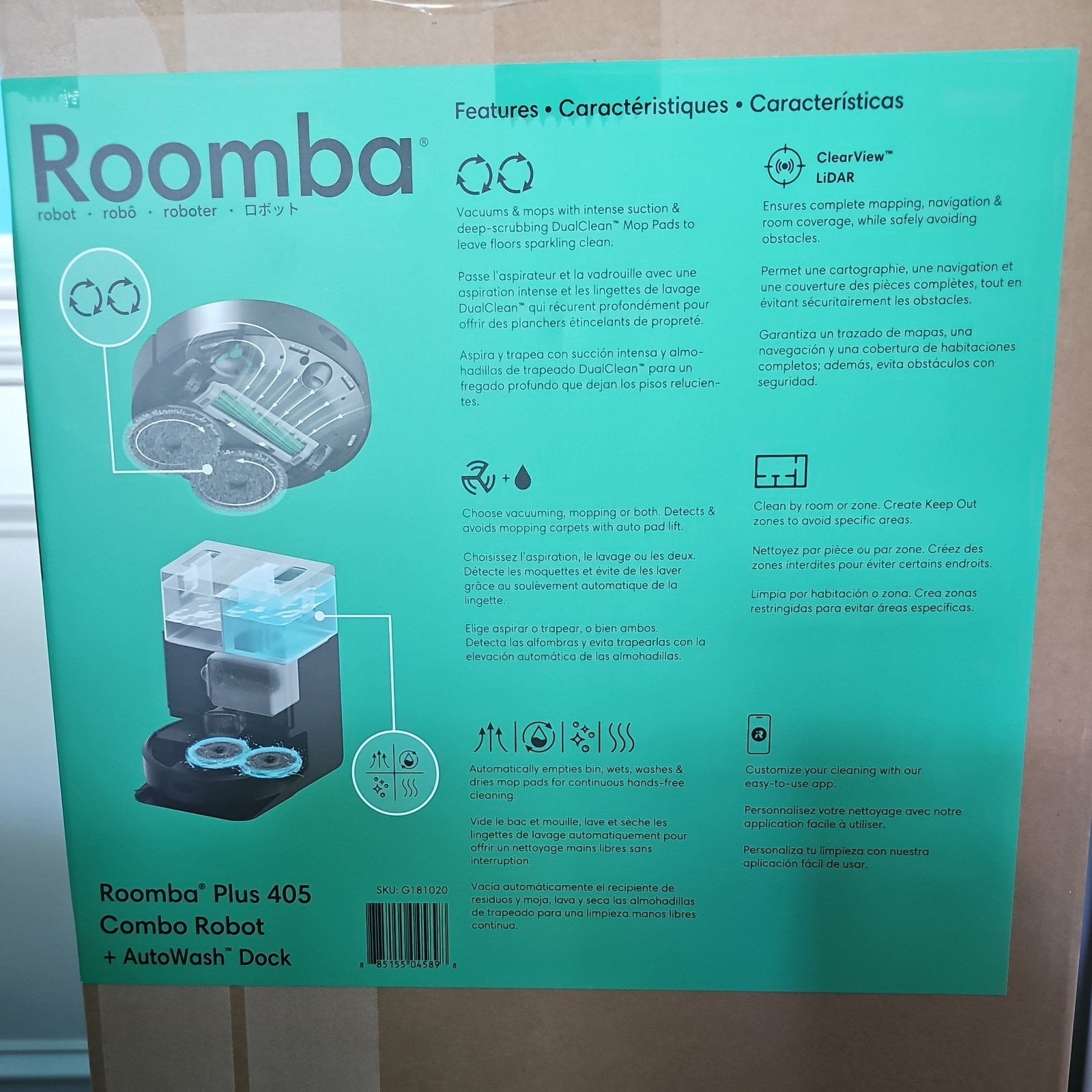 Roomba plus 405 (G181) Combo Robot Vacuum & Mop with Autowash Dock - Amazon Excl gallery