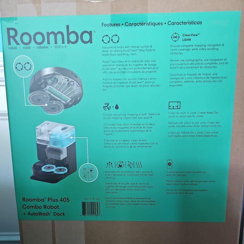 Roomba plus 405 (G181) Combo Robot Vacuum & Mop with Autowash Dock - Amazon Excl gallery