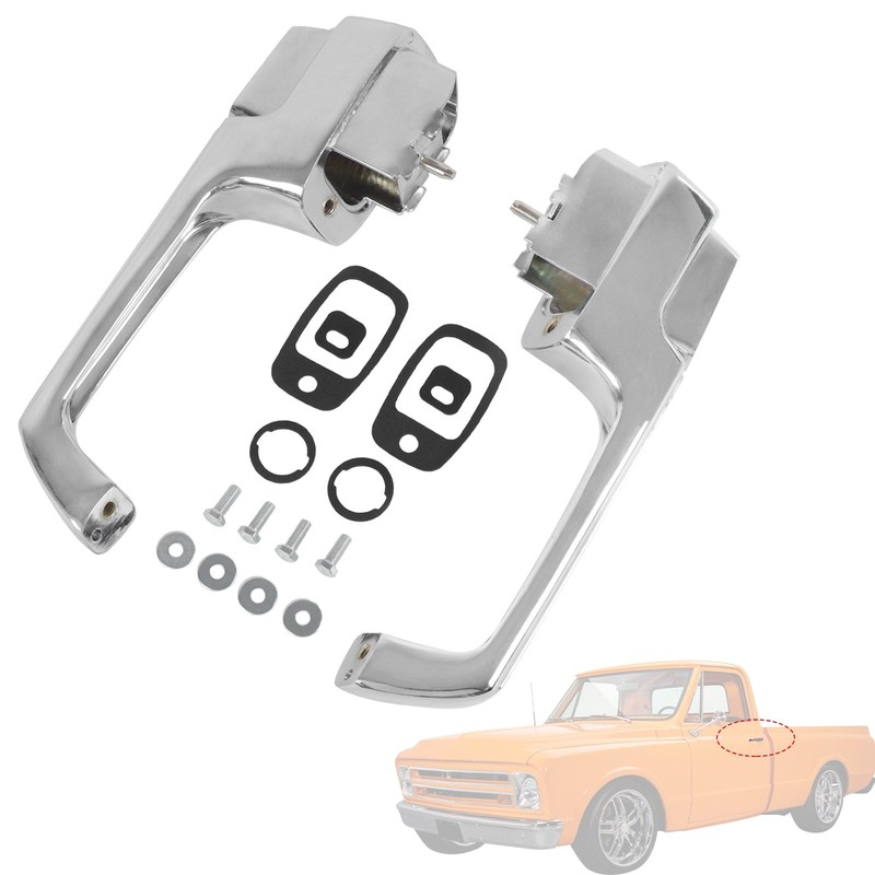 Chrome Pair Outside Door Handles For 1967-1972 Chevy C/K 10 20 30, GMC C/K 15 25 gallery