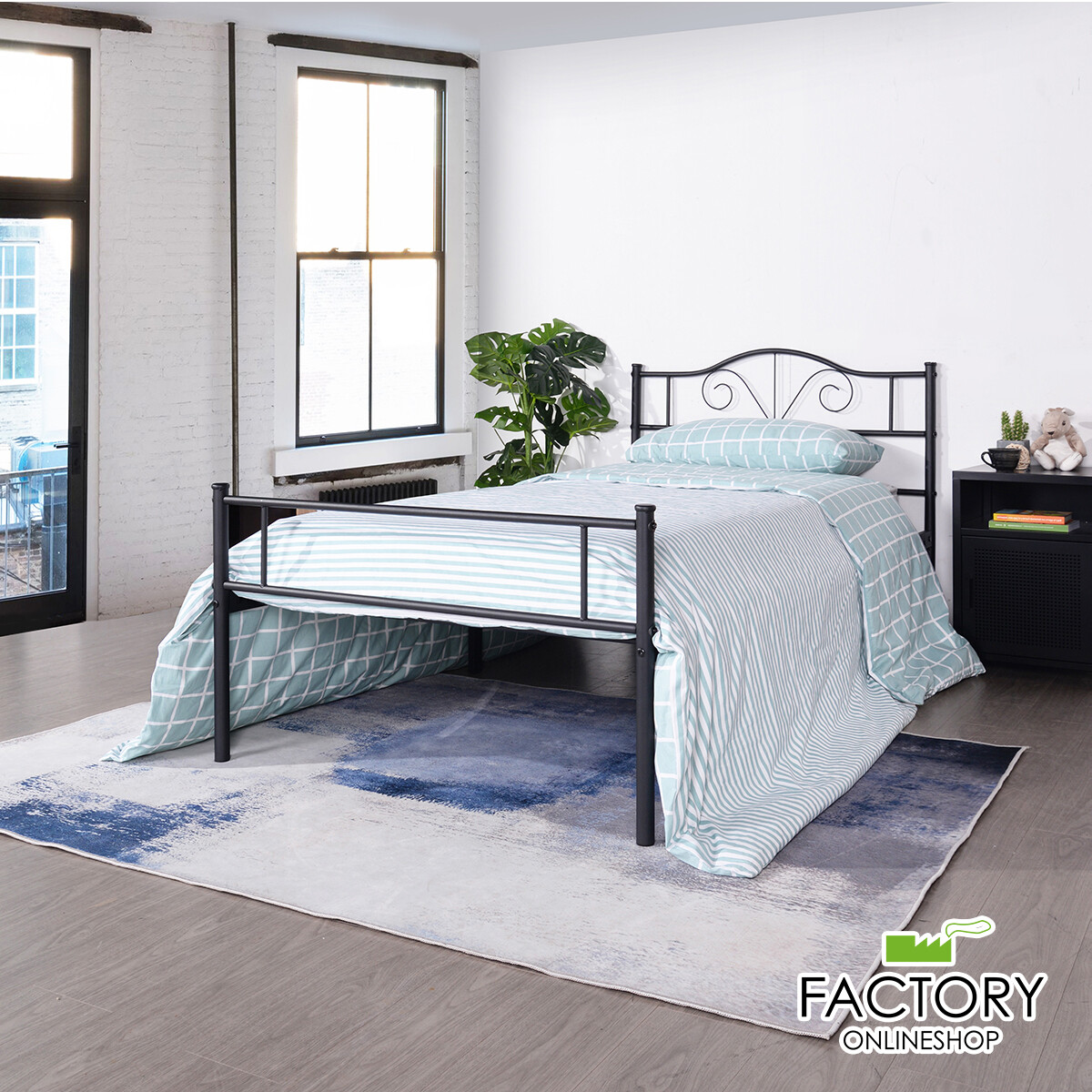 Twin Full Queen Size Metal Bed Frame Mattress Platform Headboard Foundation Base gallery