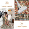 Brick Red Oriental Hallway Runner Rug 2.5x12 - Soft & Washable Carpet gallery