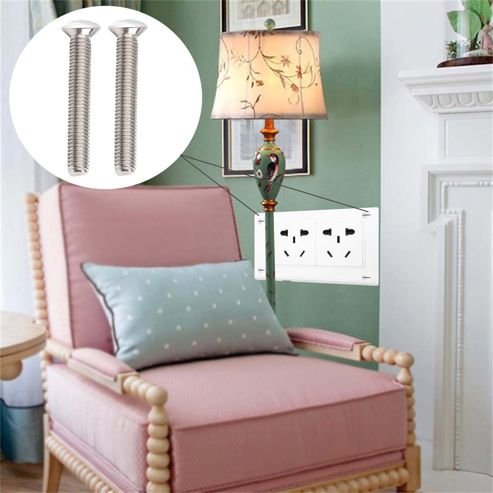 50 Pcs 3/4 Inch Long 6-32 Thread White Wall Plate Screws Outlet Cover Screws ... gallery
