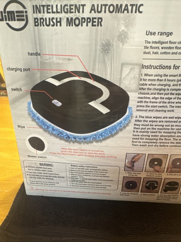 Intelligent Automatic Brush Mop Cleaner With USB Charging & Quiet Design 120min gallery
