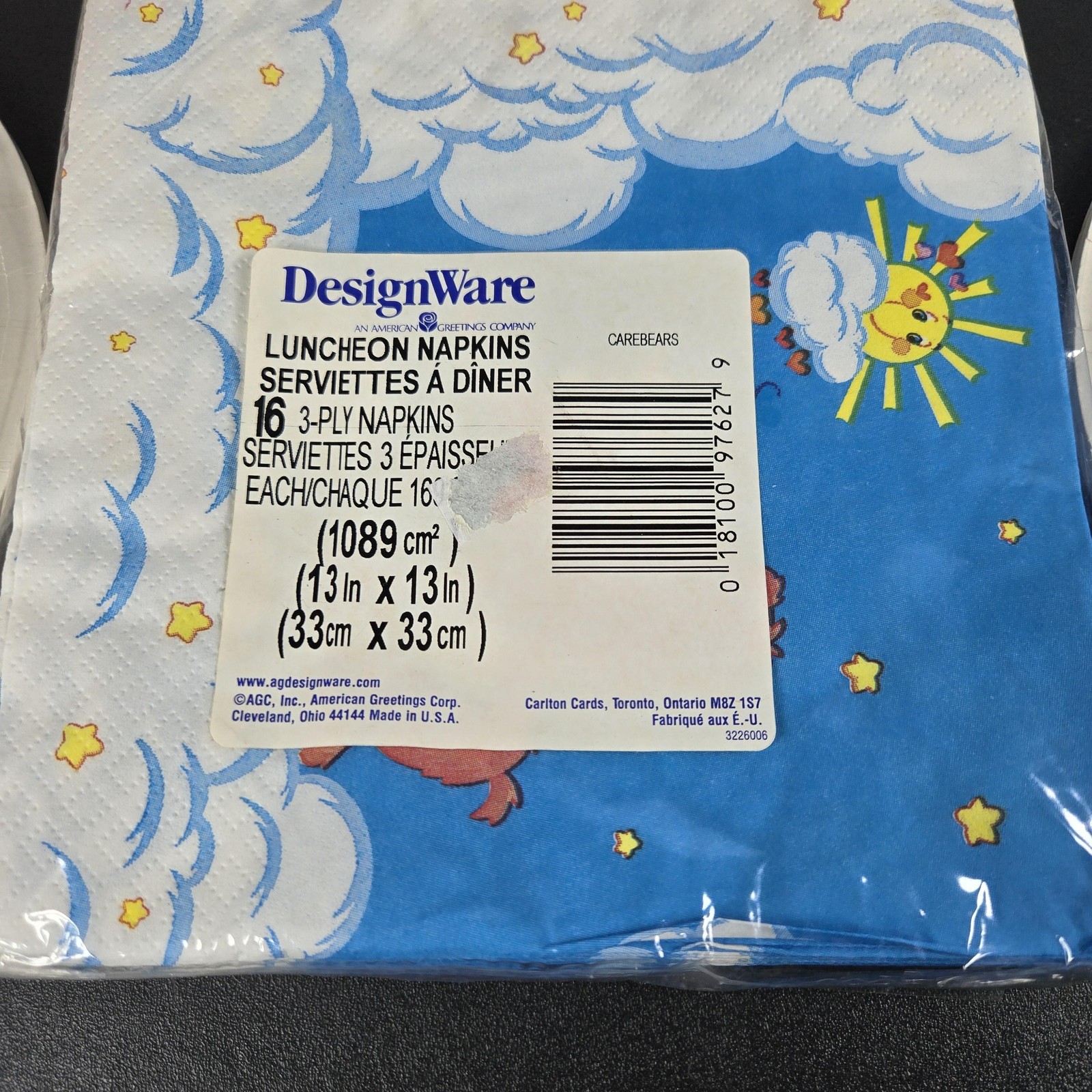 DesignWare Care Bears Party Plates 40ct 7in 9in + 16ct Napkins New Made in USA gallery