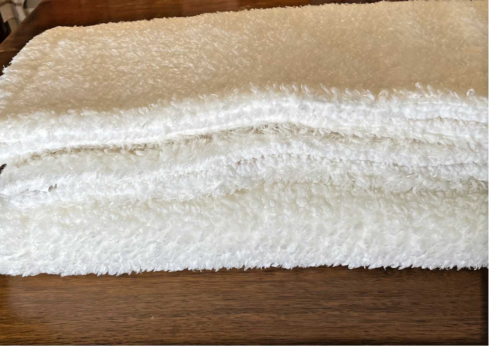 Pottery Barn Fireside Cozy Throw Blanket Ivory 50x60 Reversible Soft Plush Bed gallery