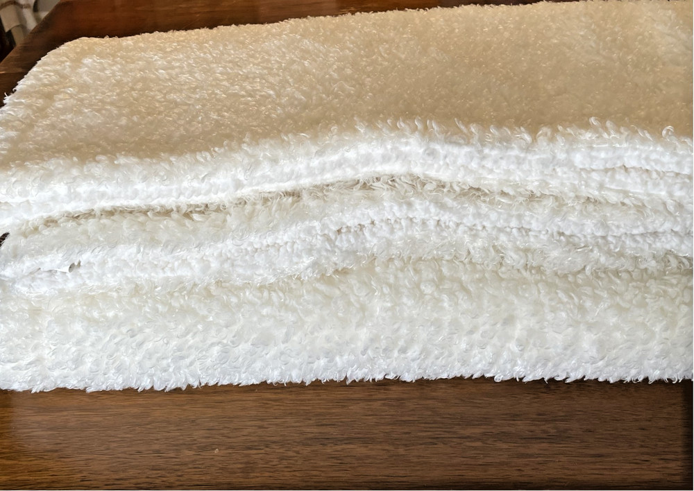 Pottery Barn Fireside Cozy Throw Blanket Ivory 50x60 Reversible Soft Plush Bed