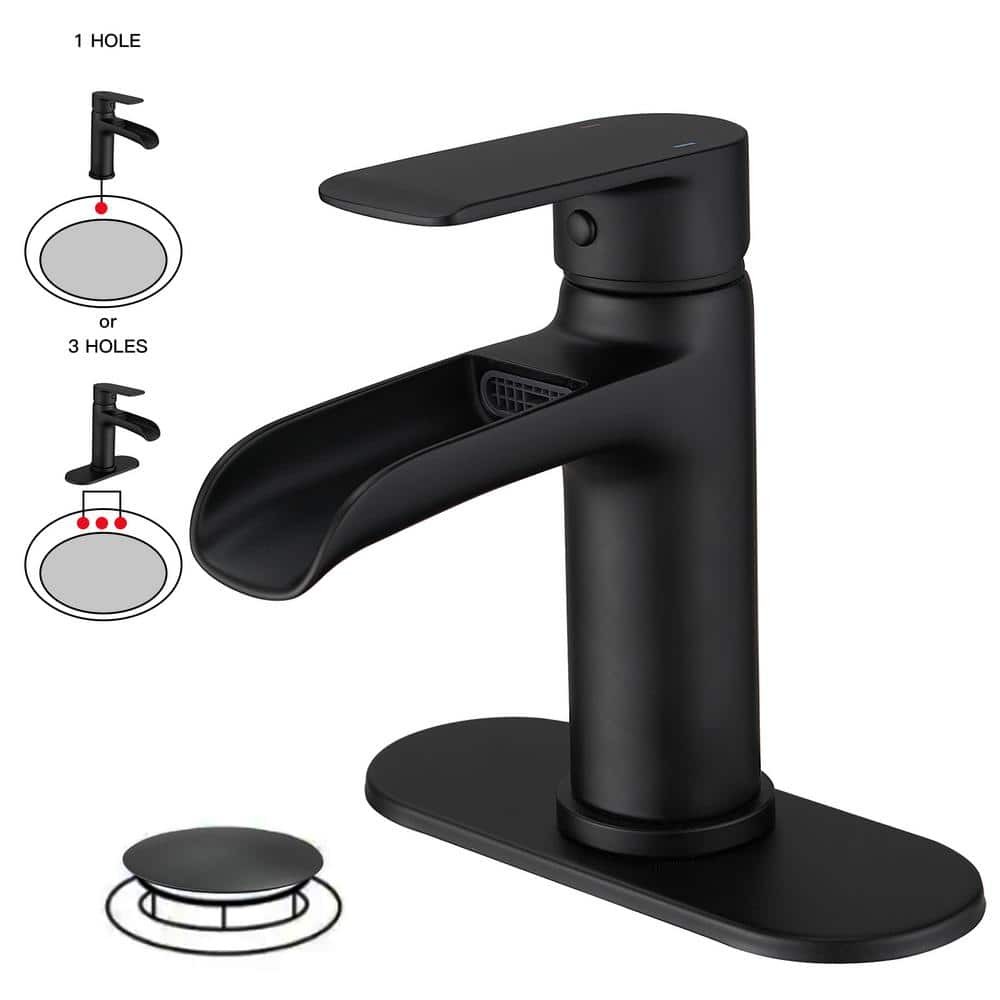 BWE Waterfall Single Handle Single Hole Modern Bathroom Faucet Bathroom