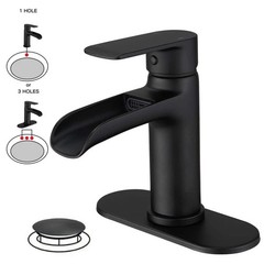 BWE Waterfall Single Handle Single Hole Modern Bathroom Faucet Bathroom