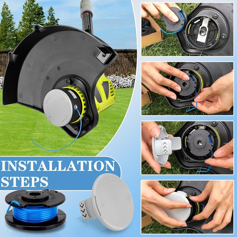 6-Pack For Hart Line Spools With 1* Cap 0.065" Auto Feed String Trimmer 20V 40V gallery