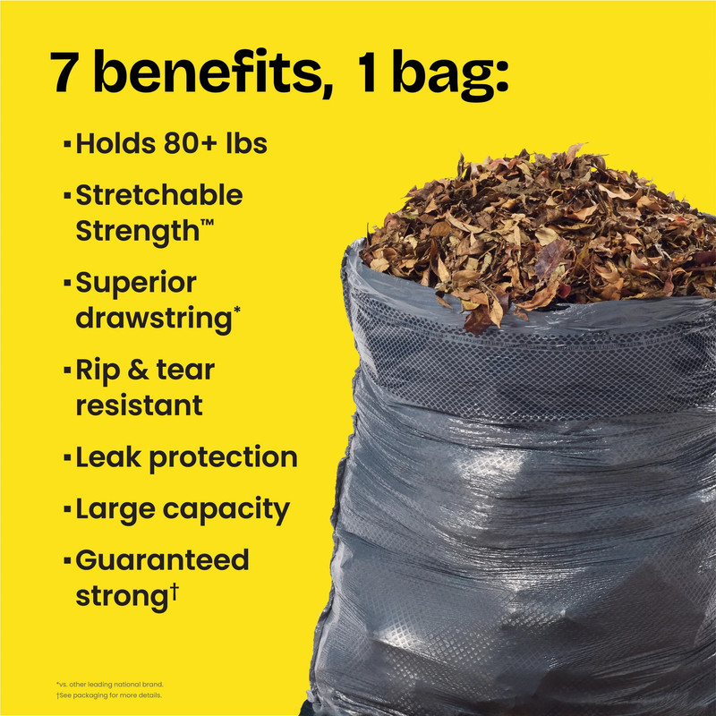 Forceflex Heavy Duty Large Drawstring Trash Bags, Hold 80+ Pounds, 30 Gallon, 40 gallery