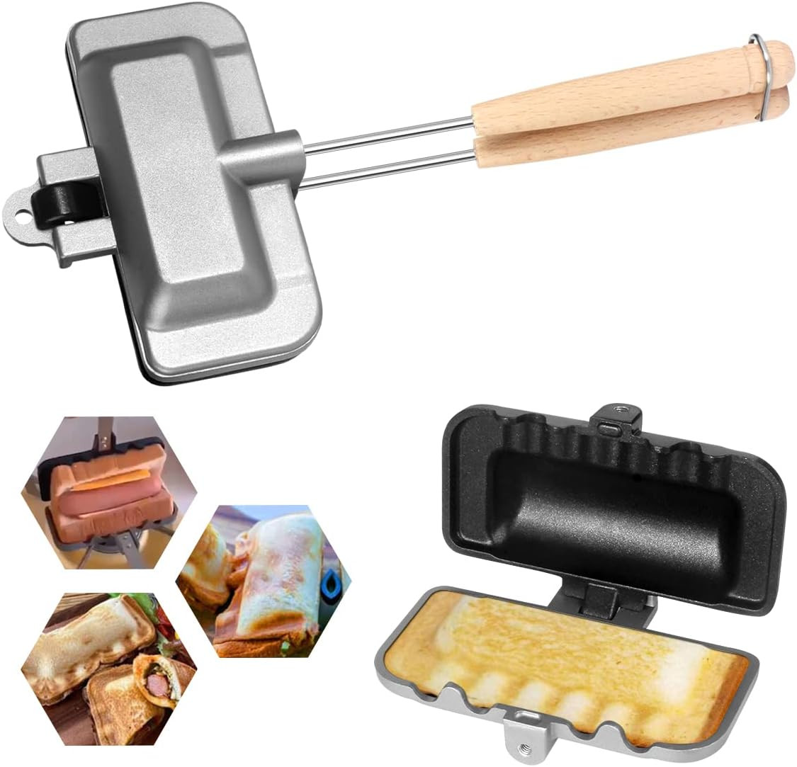 Hot Sandwich Maker, Hot Dog Toaster, Double-Sided Sandwich Baking Pan, Double Si gallery