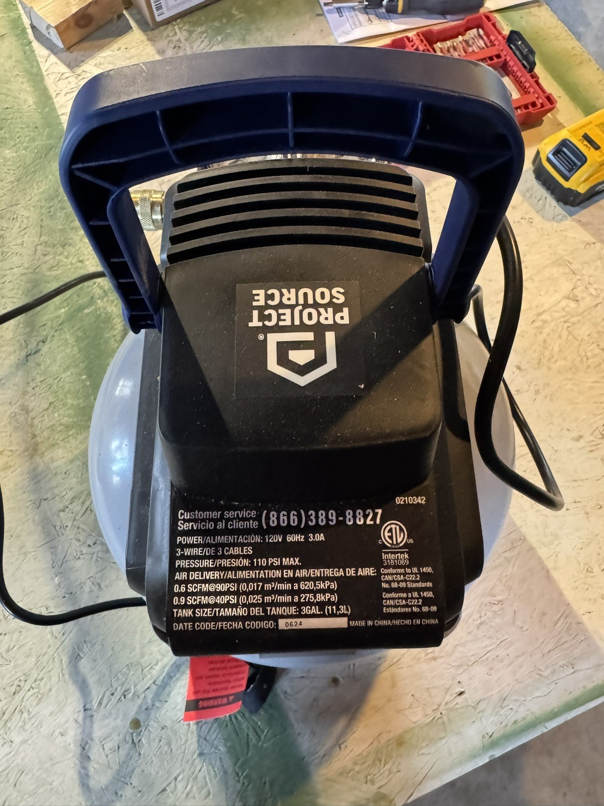 Project Source 3 gallon electric air compressor gallery