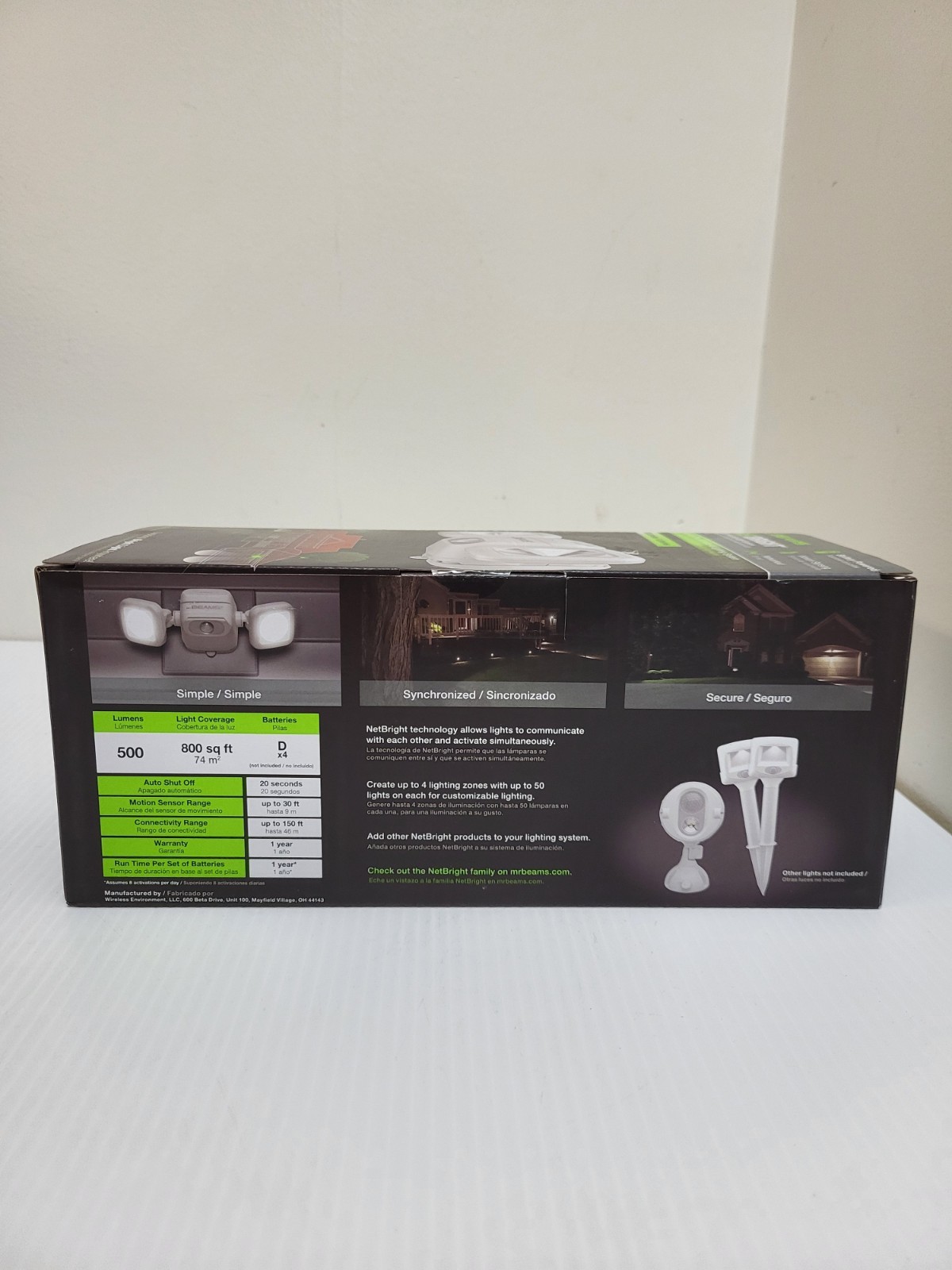 Mr. Beams 500 Lumen Wireless Motion Sensing LED Dual Head Security Spotlight gallery