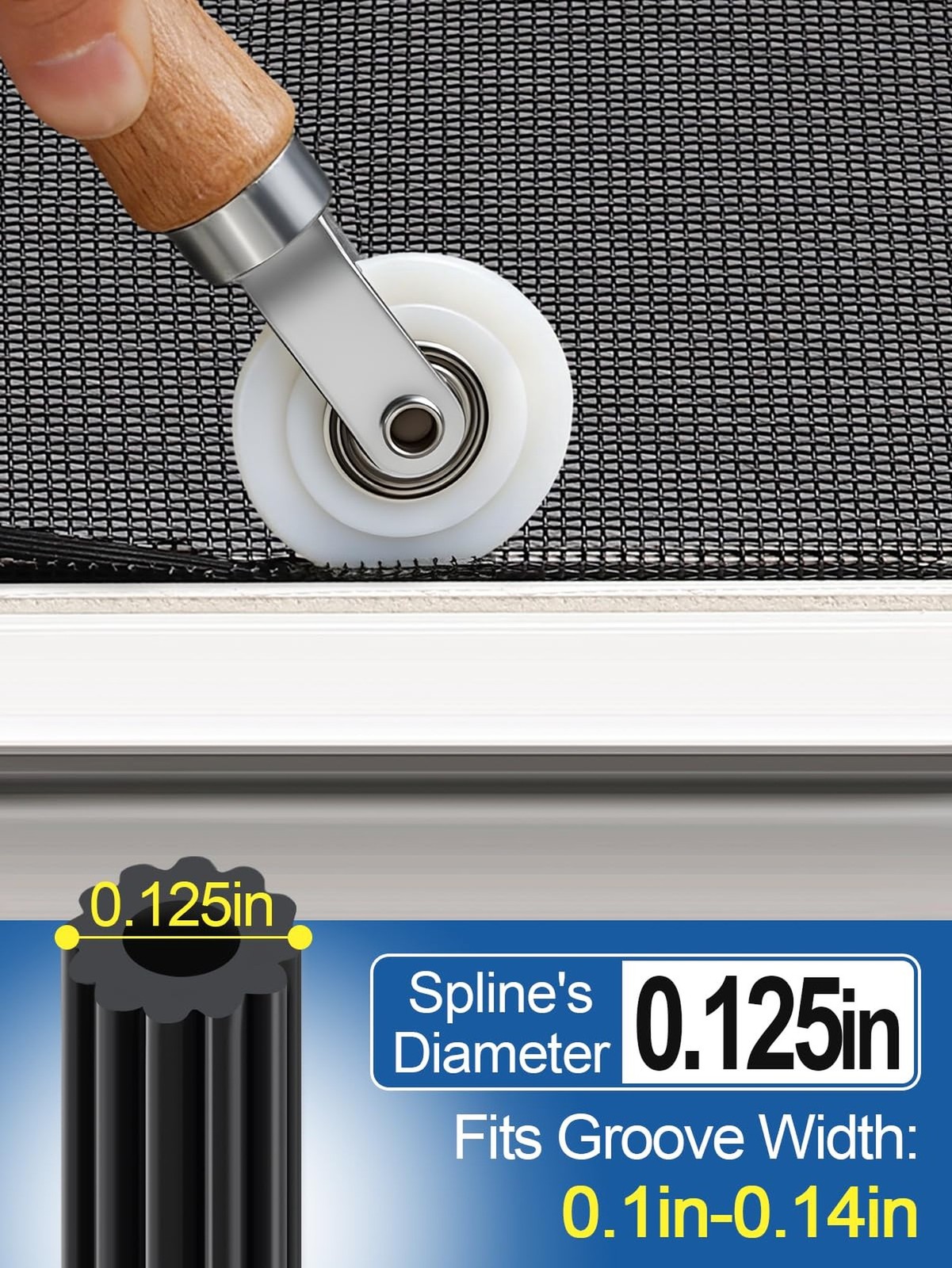 Screen Repair Kit - 3 in 1 Screen Tools Including Roller, 0.125in x 32.8ft Sp... gallery