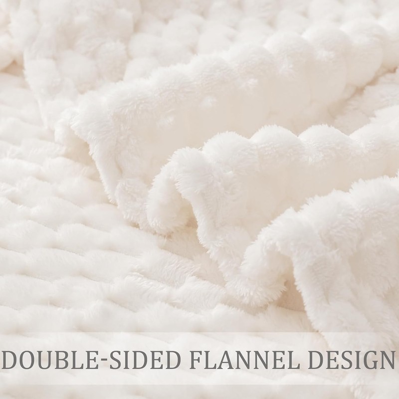 Fleece Throw Blanket for Couch, Extra Large Fuzzy Ivory Bed Blankets, Soft Cozy gallery