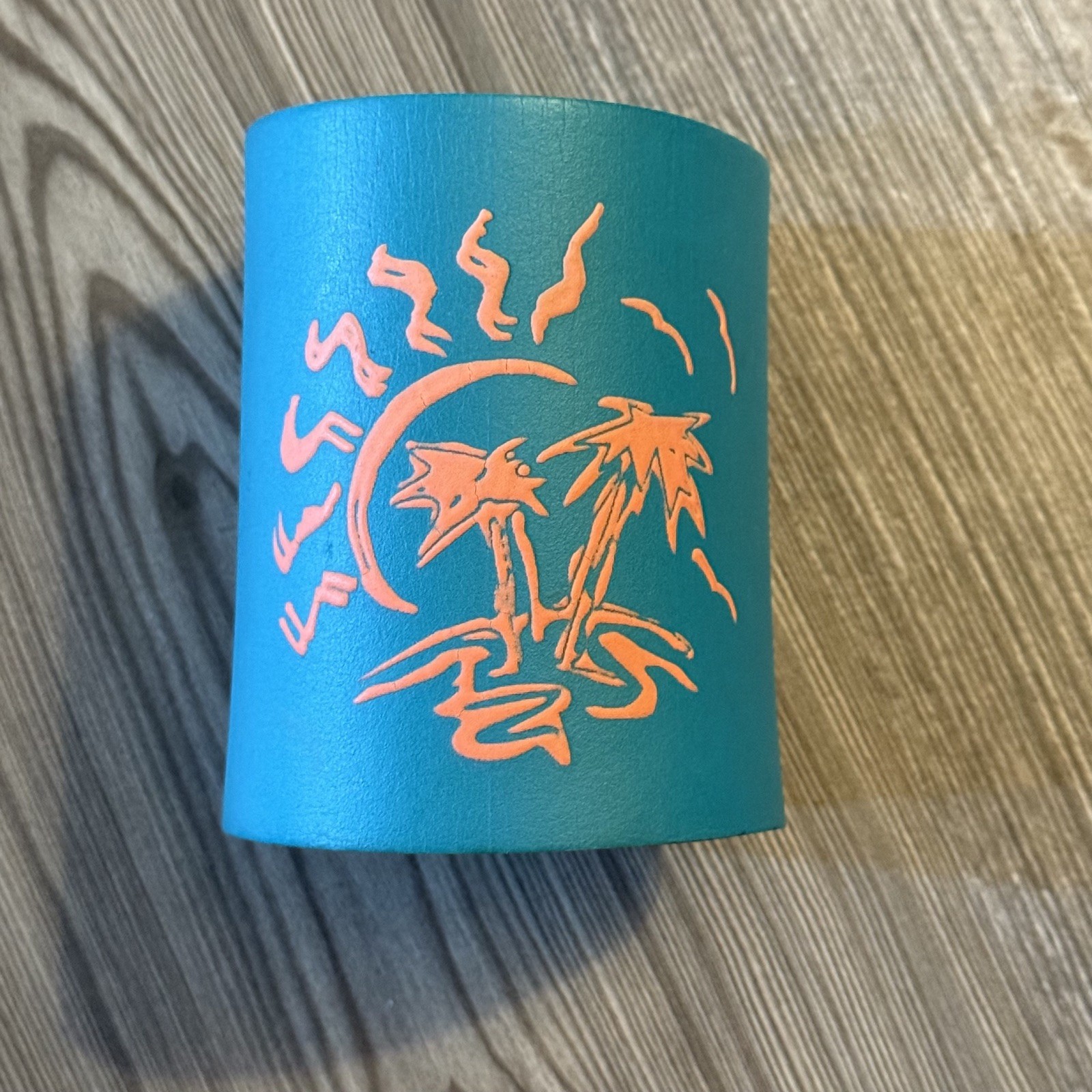 Palm Tree Sunset Thick Foam "Old School" Style Can koozie; Beach, Vacation gallery