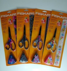 Fiskars 3-Piece Set Scissors, Sharpener, & Ruler Select From 4 Variations
