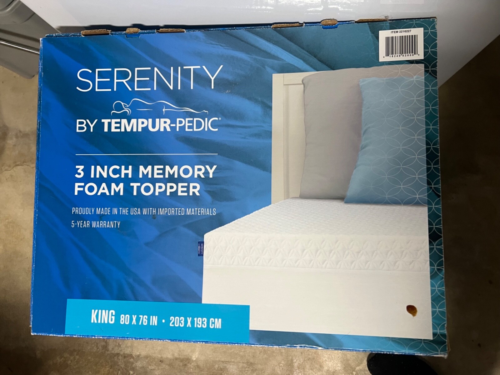 Serenity By Tempur-Pedic 3 Inch Memory Foam Topper Restorative Sleep King 80x76" gallery