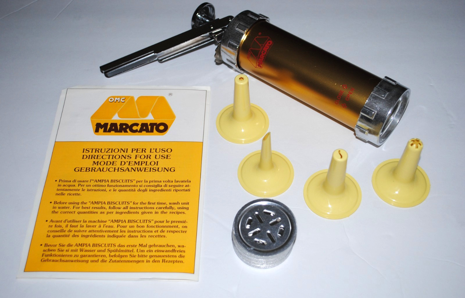 MARCATO ATLAS BISCUITS COOKIE PRESS ITALY COMPLETE UNUSED gallery