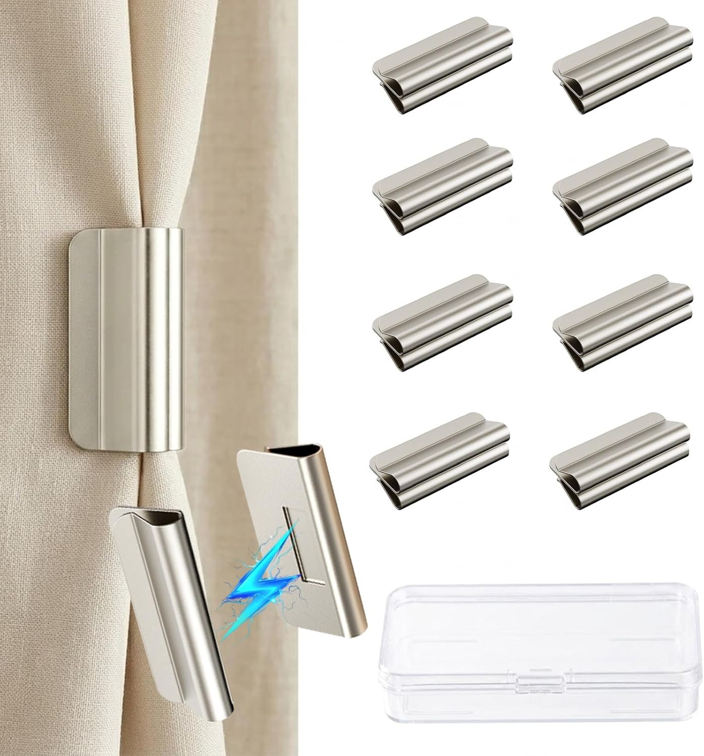 Magnetic Curtain Clips, Detachable Curtain Magnets Closure, No Drill, Magnets fo gallery