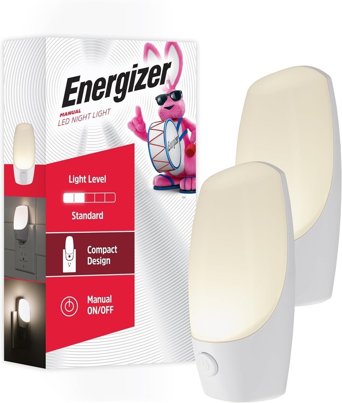 Listed 2-Pack LED Night Lights - Push Button, Energy-Efficient Design gallery