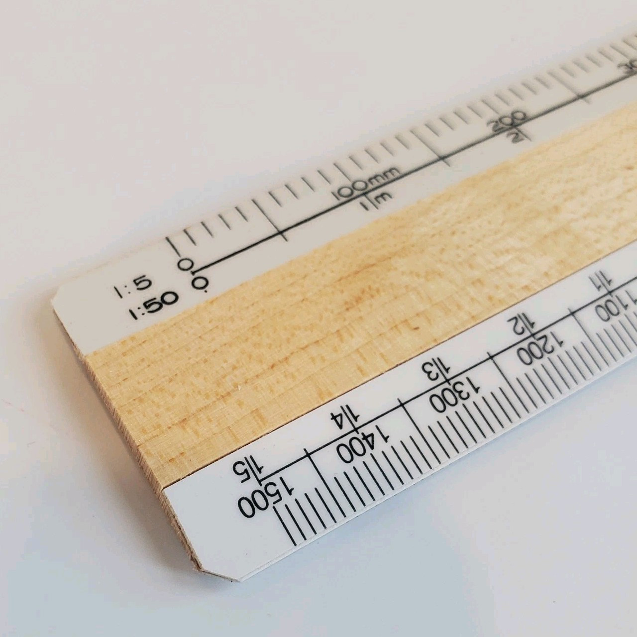 Engineering Scale 6" Ruler Wood & Plastic Metric Scales 1:5, 10, 20, 50, 100 gallery