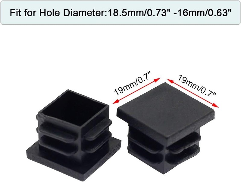 24Pack 19Mm (3/4 Inch) Square Plastic Plug, Square Tubing End Caps, Tubing Post gallery