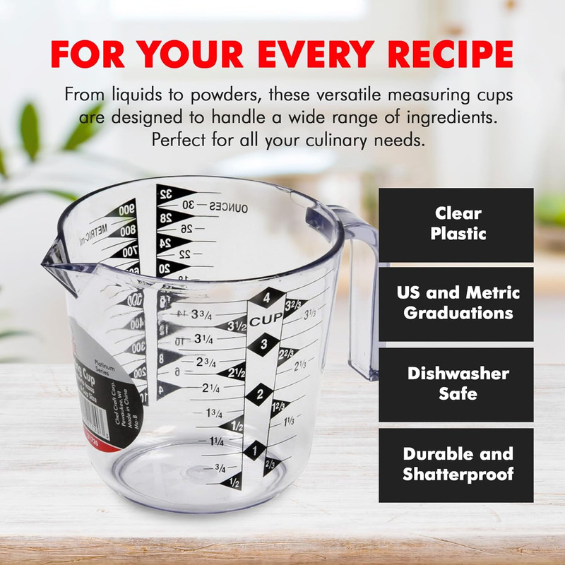 Select Plastic Measuring Cup, 4 Cup, Clear gallery