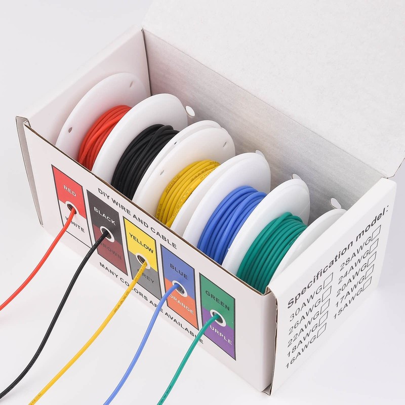 24 Gauge Wire Stranded Electrical Wire 24 AWG Electric Hook Up Wire Kit Flexi... gallery