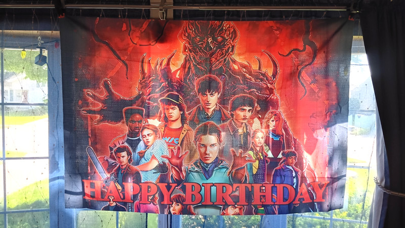 STRANGER THINGS Happy Birthday Wall Hanging Banner 38" x 58" gallery