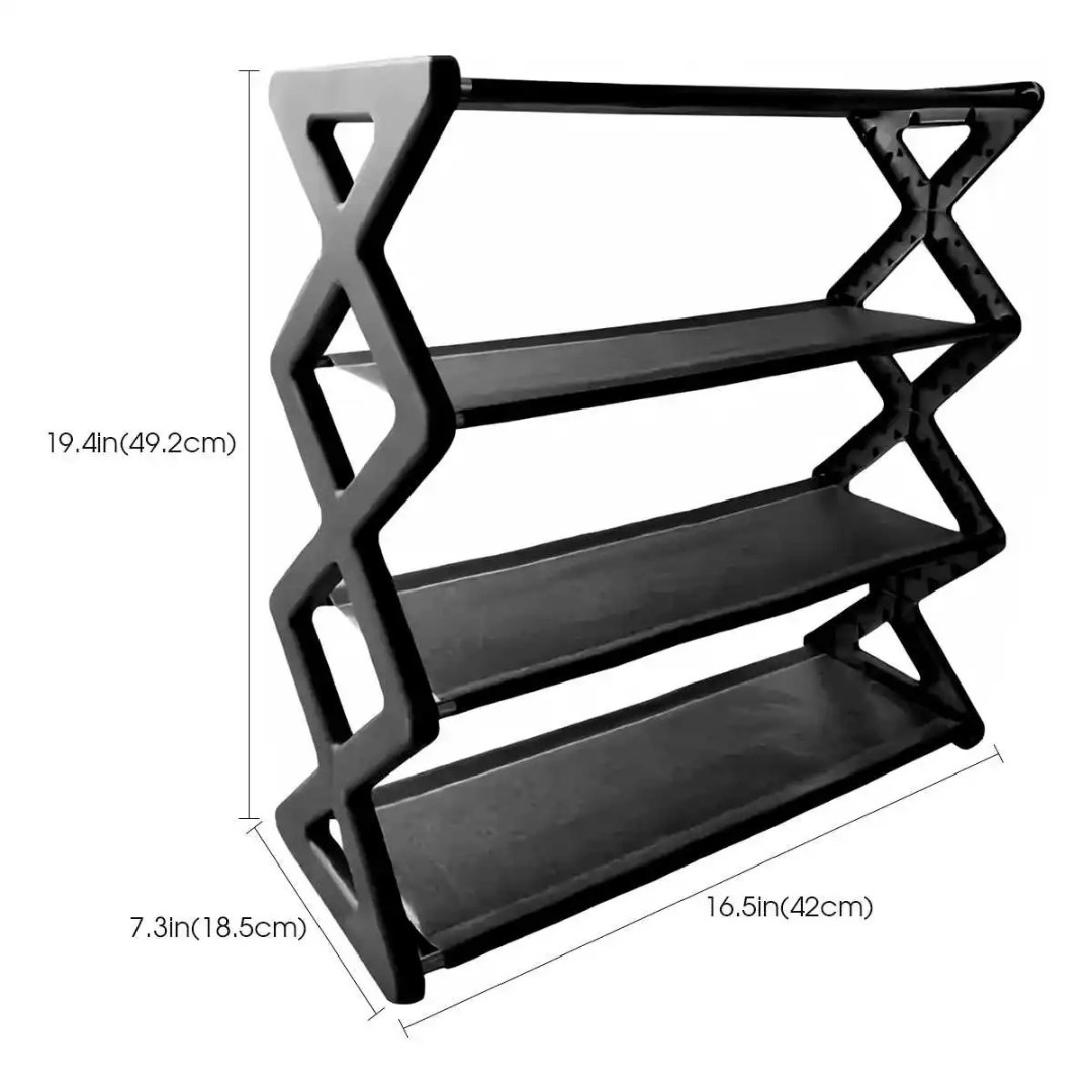 4 Tier Shoe Rack, Narrow Stackable Shoe Storage Organizer Shelf gallery