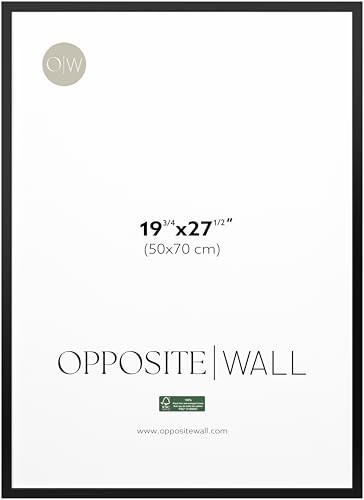 - 50x70 cm - Solid Wood Picture Frame - Lightweight, 19 ¾ x 27 ½ in Black gallery