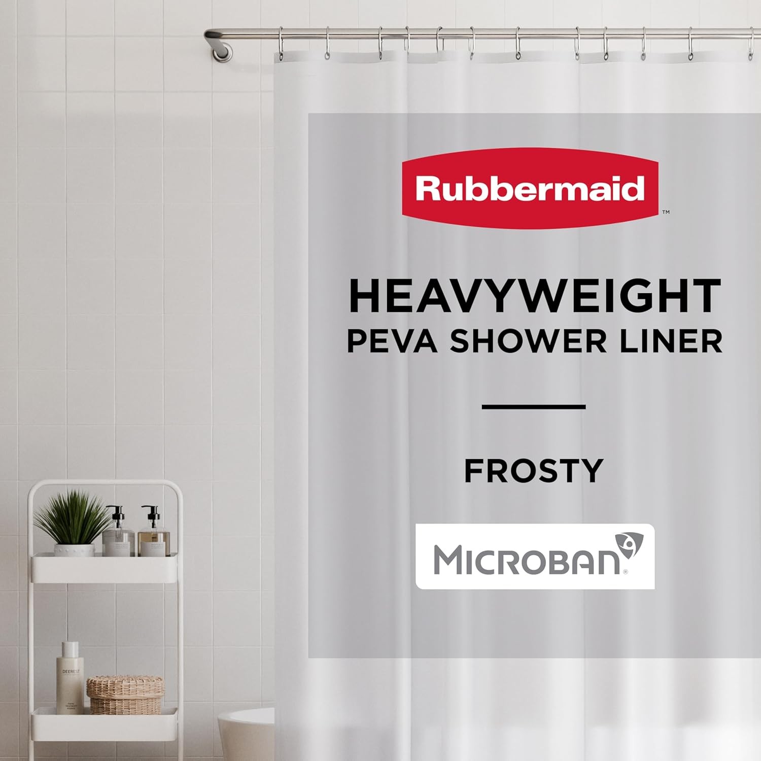 RubbermaidFrostyPEVAShowerLiner70x72WaterproofHeavyweightMagneticRustproof gallery