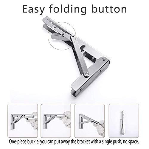Folding Shelf Brackets, Max Load 300 lb, Heavy Duty Stainless Assorted Sizes gallery