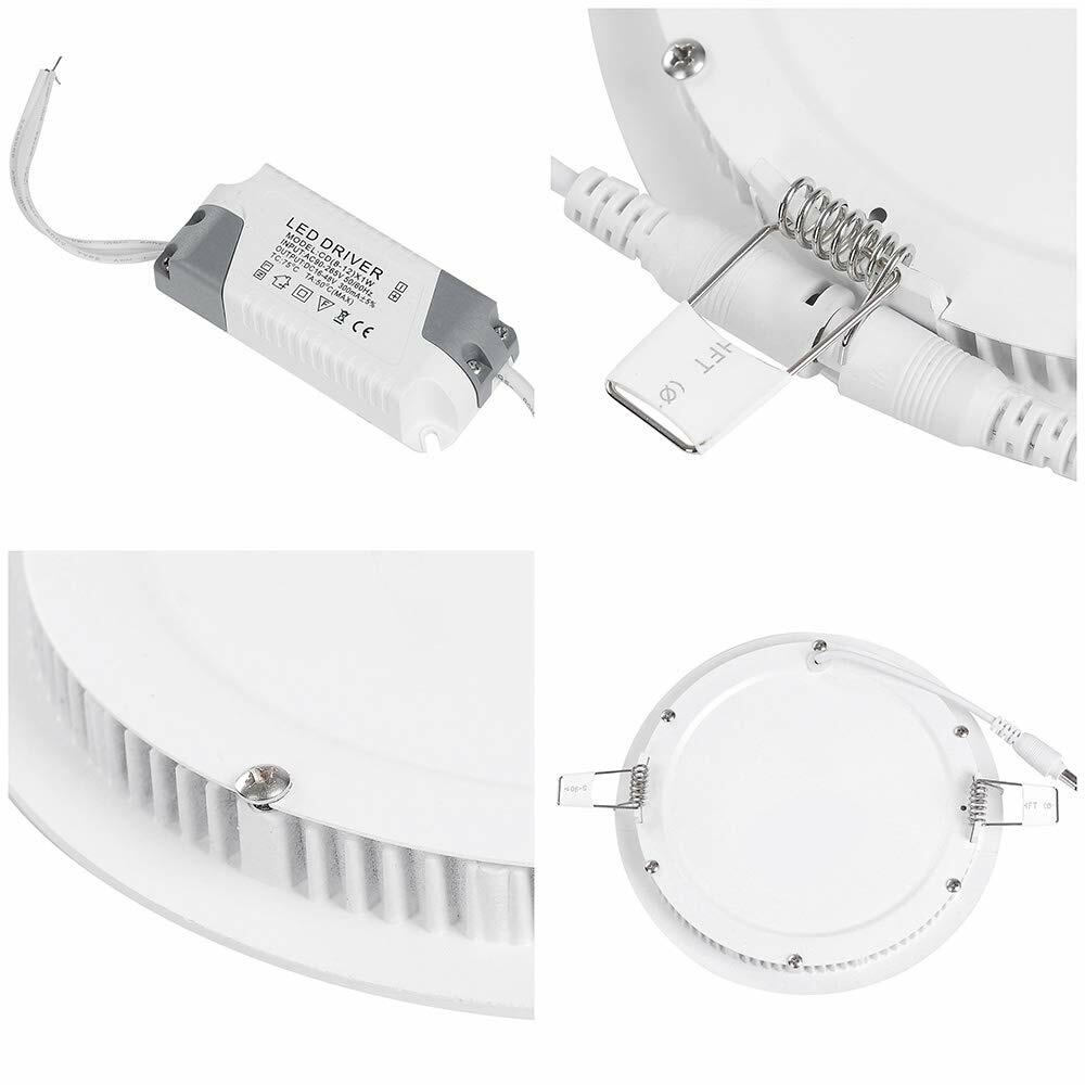Recessed Led Panel Ceiling Light Round Square 3W 3in,9W 5in,12W 6in,18W 8in 110V gallery